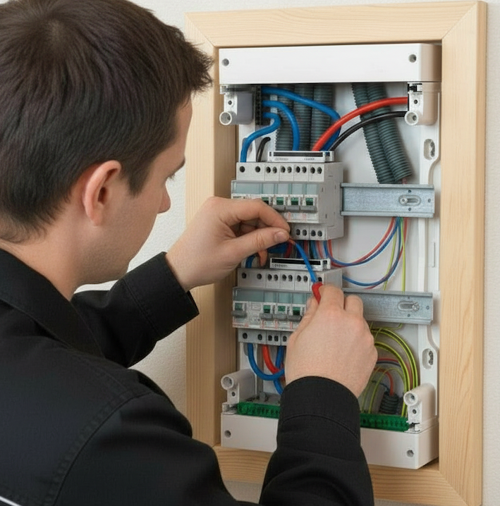 Intervention sur un tableau électrique moderne